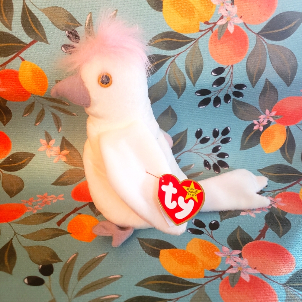 Ty Beanie Babies Kuku the Cockatoo excellent condition retired, rare errors
